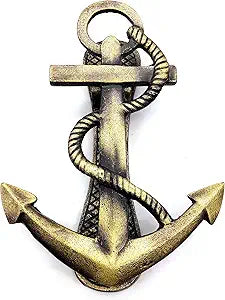 5MOONSUN5's Metal Antique Finish Anchor Front Door Heavy Duty Knocker for Garden Wooden House Farmhouse, Home Decor Accessories Classic Vintage Design, Cast Iron
