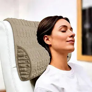 Memory Foam Recliner Neck Pillow. | Breathable pressure relieving ergonomic cushion fits car, sofa, office chair, recliner. Khaki,17"W2.7"D