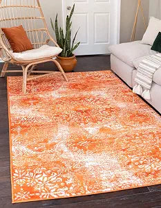 Unique Loom Sofia Collection Area Rug - Grand (2' 2" x 3' 1" Rectangle, Orange/ Ivory)