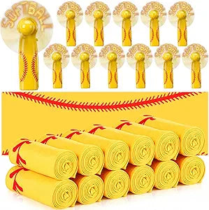 24 Pcs Softball Gifts Bulk Includes 12 Pcs Softball Cooling Towels 40"x12" Microfiber Ice Towel and 12 Portable LED Mini Handheld Fan for Team Gift Sport Party Favors Battery Not Include