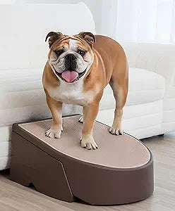 Pet Gear One Step for Dogs/Cats, Coffee Bean | Lightweight/Portable, Sturdy, No Tools Required, Removable, Washable Carpet, Supports 175 lbs
