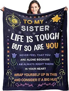 BAOERN Sister Birthday Gifts - Sister Gifts for Women - Birthday Gift for Sisters from Sisters Brother - Christmas Valentines Day Graduation Present for Sis Adult - to My Sisters Blanket 60"X 80"