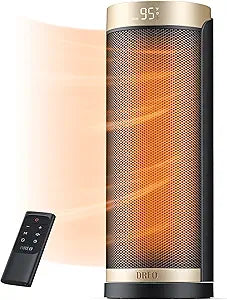 Dreo Space Heater, 1500W Electric Heaters for Indoor Use with Thermostat, 70┬░ Oscillation, 8 Safety Protections, 5 Modes, Remote, 12H Timer, Quiet Portable Heater for Office, Bedroom, Large Room
