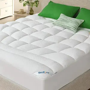 BEDLORE Queen Mattress Topper, Ultra Soft Tencel Blend Pillow Top Mattress Pad for Back Pain Relief, 800 GSM Extra Thick and Breathable Cooling Mattress Cover with 6-18 Inch Deep Pocket (White)