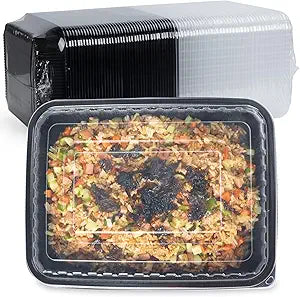 40 Pack 48oz Large Meal Prep Containers - Shrink Wrap Hygienic | Leakproof Single Compartment To Go Boxes | BPA-Free, Microwave & Freezer Safe | Heavy-Duty Catering & Leftover Storage