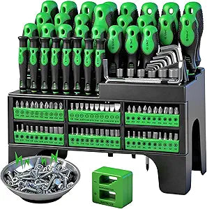 118-Piece Magnetic Screwdriver Set with Plastic Racking, Precision Screwdrivers, Magnetizer, Demagnetizer, Nut Drivers, Ratchet Handles, Allen Keys, Sockets & More - DIY Tools & Gift for Men