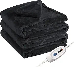 Eydna Electric Heated Blanket Full Size 72"x84",Fast Heating Throw, Soft Plush Microplush for Bed & Couch, 10 Hours Auto Off & 4 Heating Levels, Machine Washable, Gifts for Womens & Family-Black