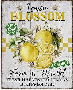 Lemon Blossom Market Rustic, 16 x 20 Inch Canvas Wall Art