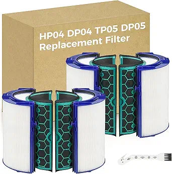2 PACK TP04 Replacement Filter Compatible with Dyson HP04 DP04 TP05 DP05 Air Purifier Sealed Two Stage Pure Cool Fan Combi 360┬░ Glass HEPA Filter & Activated Carbon Filter, #969048-01