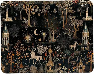 hold fizz Medieval Dark Academia Witchy Mouse Pad, Small Mouse Pad for Desk, Office Desk Accessories, Non-Slip Rubber Base Mouse Pad for Wireless Mouse Computer Laptop, 9.5x7.9 Inch