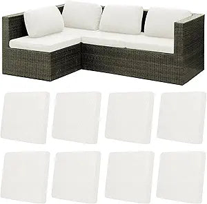 8Pcs Patio Cushion Covers,Outdoor Cushions Covers,Stretch Cushion Covers Replacement, Washable and Reusable Furniture Protectors(Starlink White)