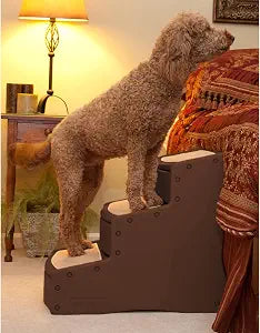 Pet Gear Easy Step III Extra Wide Pet Stairs, 3 Step for Dogs/Cats up to 200 pounds, Removable/Washable Carpet, Easy Assembly (No Tools Required) Espresso