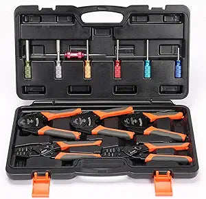 iCrimp Closed Barrel Crimp Tool, Weather Pack Crimpers, Deutsch Connector Kit for Deutsch DT Connectors and Stamped Contacts, Removal Tool Set- 12-pcs included