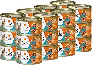 Nulo Turkey & Halibut Grain-Free Shredded Wet Canned Cat Food, 3 Ounce (Pack of 24)