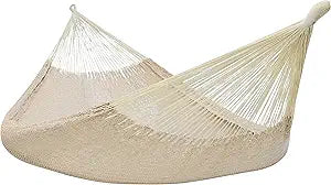 Sunnydaze Handwoven XXL Thick Cord Mayan Double Hammock for Outside - 625-Pound Capacity Heavy-Duty Outdoor Hammock - Natural