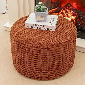 Asuprui Pouf Ottoman Round Ottoman Foot Rest Foot Stool Poufs for Living Room Bean Bag Chair Floor Pouf Storage Solution or Wedding