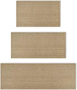 Artoid Mode Washable Non Slip Kitchen Rugs and Mats Set of 3, Rubber Backing Absorbent Kitchen Mats for Floor Front of Sink - 17"x29"+17"x36"+17"x47"