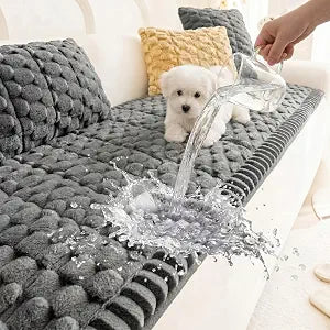 Frienda Pet Couch Cover for Sofa, 27.6 x 70.9 Inch Non-Slip Plush Sofa Slipcover, Washable Pet-Friendly Boho Dog Couch Cushion Protector, Thick Furniture Cover for Indoor Use, Dark Grey