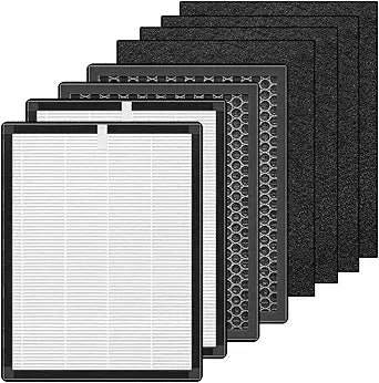 Replacement Filter Compatible with LUNINO K2 / TER Air MK-AP01 Air Purifier, 3 In 1, H13 High-Efficiency Activated Carbon Filter, 4-pcs