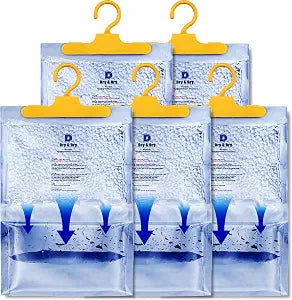 Dry & Dry 5 Packs [Net 7 Oz/Pack] Moisture Absorbers Dehumidifiers for Home Dehumidifier for Basement for Bedroom Small Dehumidifiers - Moisture Absorbers