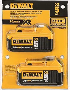 DEWALT 20V MAX XR Premium 5.0Ah Battery (2-Pack MAX XR 20V 5Ah Batteries)