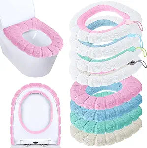 Moukeren 8 Pcs 11.8'' Thicker Bathroom Commode Seat Covers, Assorted Colors