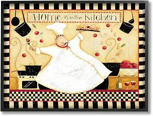 Stupell Industries Home is in The Kitchen Black Framed Wall Art, 16 x 20, Multi-Color