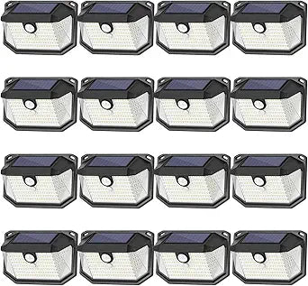 Solar Outdoor Lights, 16-Pack Super Bright 178 LEDs Motion Sensor Wall Light with 270 Wide Angle & 3 Modes, Waterproof Solar Powered Security Light for Patio Garden Garage Front Door
