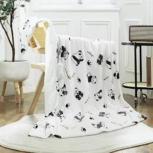 Heated Blanket Throw 50"x60" - Machine Washable Electric Throw Blanket Office Heated Throw Blanket with ETL & FCC Certification 5 Heating Levels 3 Hour Auto-Off Overheat Protection(Panda)