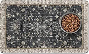 Pet Food Mats for Floor, Absorbent Dog Mat for Food and Water Dispenser Mat, Dog Food Mat Quick Dry Cat Food Mat Pet Supplies
