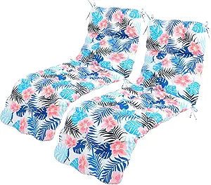 DoubleFill 2 Pcs Indoor/Outdoor Chaise Lounge Cushions 72"x22" Replacement Wicker Chair Cushion Rocking Chair Sofa Cushion for Lounge Pads Outside Furniture Loveseat Bench Porch Swing Patio Chair