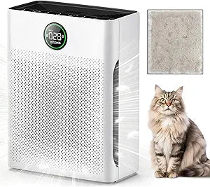 Air Purifiers for Home Large Room up to 2200sq.ft, MOOKA Air purifier for Home Pets with Washable Filter, PM 2.5 Display Air Quality Sensor Air Cleaner for Bedroom, Dorm room, Pets, Office PR1 (White)