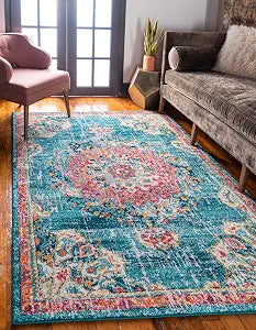 Unique Loom Penrose Collection Area Rug - Alexis (2' 2" x 3' 1" Rectangle, Blue/ Gray)