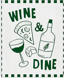 Wine Dine Checkerboard Border, 16 x 20 Inch Canvas Wall Art