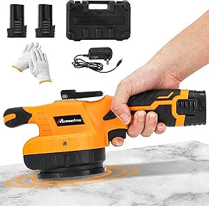 Tile Vibration Tool with Suction Cup Ultra-Lightweight with 2Pcs Battery, Storage Case, 12,000 RPM Adjustable Vibration, Portable Tile Tools Leveling Machine for DIY & Pro Installation