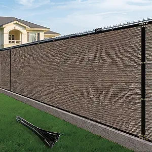 170GSM 6x50ft Fence Privacy Screen Heavy Duty Privacy Fence Cover for Outdoor Home Decoration Garden Wall Backyard (Brown)