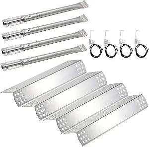 Hisencn Replacement Parts for Kitchen Aid 720-0733 720-0733A 720-0954, Grill Parts for Kitchenaid 4 Burner 740-0781 740-0780 720-0745 720-0745b Gas Grill Burner, Heat Plate and Igniter Electrode Kit