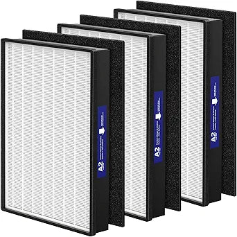 3 Pack A2 Filter Replacement Compatible with 3M Filtrete Room Air Purifier Models FAP-C02-A2, FAP-C03-A2, FAP-T03-A2, Part # 1150101