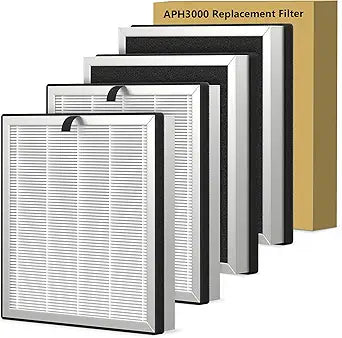 4 Packs APH3000 Replacement Filter Compatible with KNKA APH3000 Air Purifier for Home Large Room Bedroom Up to 1123 Ft┬▓ in 1 Hr, 2 in 1 Premium and Activated Carbon Filter