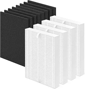 AP-1216L Filter Replacement for Coway AP-1216L Purifier, Include 4 Main Filter and 8 Pack Activated Carbon Filter, Part # ΓAP-1216-FP