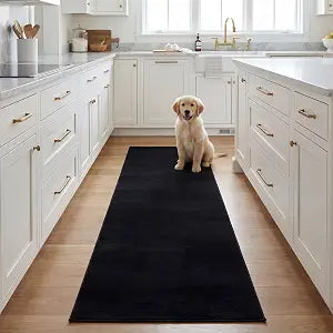 SAFAVIEH Washable Rug Loft Collection - 2' x 13', Black, Slip Resistant & Easy Cleaning, Ideal for Living Room, Bedroom, Home Office, Nursery, Kids Playroom, Dining Space (LFT315Z)