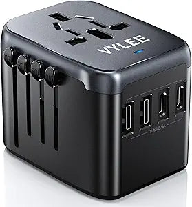 VYLEE Universal Travel Adapter, 5 in 1 International Power Adapter