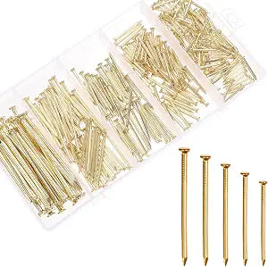 280pcs Hardware Nails for Picture Hangers Nails for Hanging Pictures Wall Hanging Assortment Kit Assorted Small Steel Nails Galvanized Long Finishing Nail for Frame Wood Drywall Dry Wall Decor