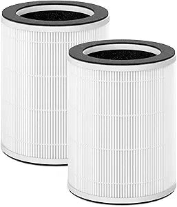 2-Pack Replacement Filter for XenonLab VisionAir HAP606 / FreAire HAP606 / ECOSELF HAP609 Air Purifier, 3-Stage HEPA with Activated Carbon