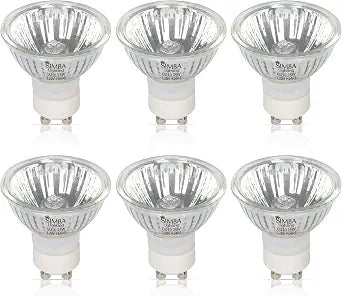 Simba Lighting Halogen GU10 35W Spotlight 120V MR16, Glass Cover, 6 Pack