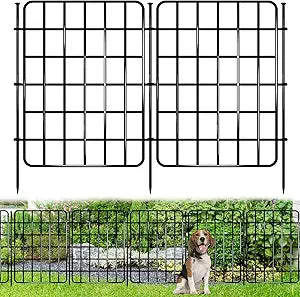 30ft x 17in Garden Fence Animal Barrier, 28 Panels No Dig Fence Border, Rustproof Metal Decorative Garden Fence with Ground Stake, Flower Bed Edging Border for Dog, Rabbit, Outdoor Yard Patio Decor