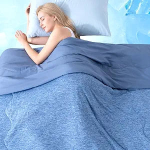 King Size Cooling Comforter for Hot Sleepers Navy Blue Q-Max>0.5 Reversible Breathable Cooling Blankets for Night Sweats Silky Smooth Lightweight Summer Comforter for Bed Couch All-Season Ice Blanket