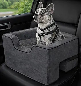 Pet Gear Lookout Booster Car Seat, Light Charcoal | Removable Comfort Pillow, Safety Tether Included, Installs in Seconds, No Tools Required