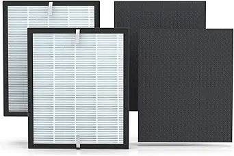 2 Pack Aerio-300 Replacement Filter Compatible with Zigma Aerio-300 Air Purifier, 2 High-Efficiency Filters + 4 Carbon Pre-Filters