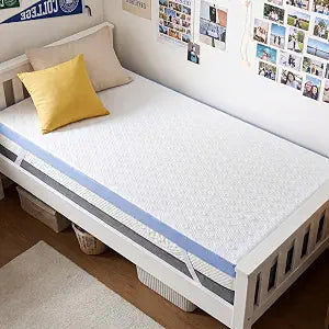 BDEUS 3 Inch Gel Memory Foam Mattress Topper Twin XL Size for College Dorm, Cooling Mattress Topper for Back Pain Relief, Non-Slip Design with Removable & Washable Soft Bamboo Cover.